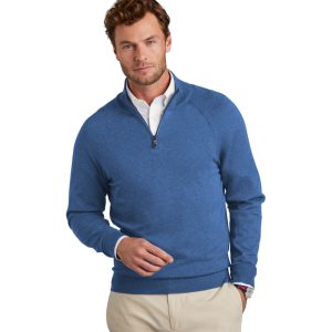 Brooks Brothers Cotton Stretch 1/4 Zip Sweater - UKGME-NP
