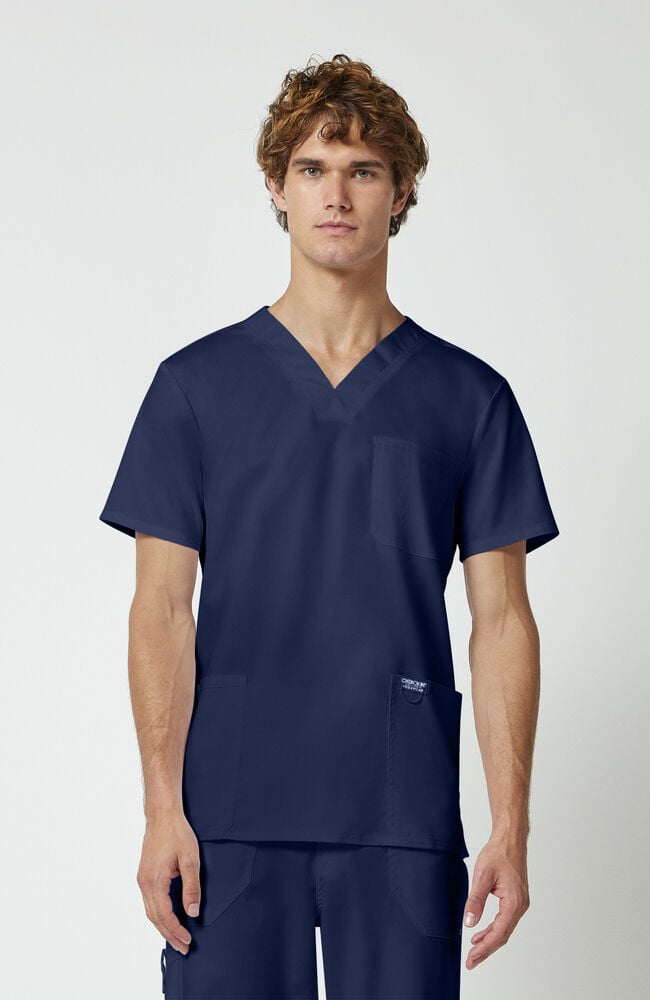 Cherokee Men’s Utility 3-Pocket V-Neck Scrub Top – UPIKE Tanner College